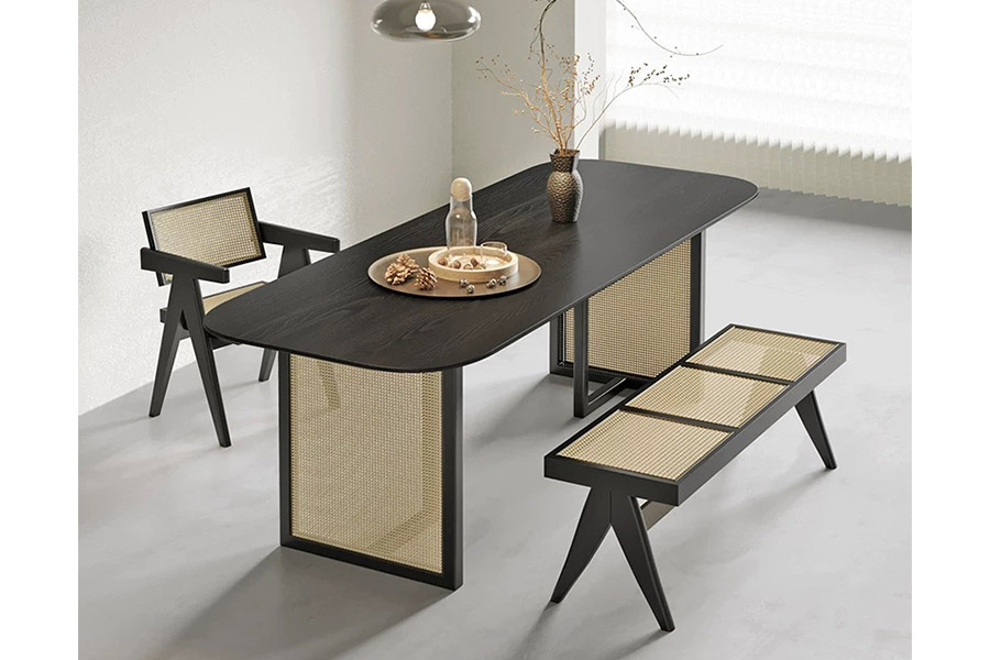 Vintage solid wood dining table Medieval-style dining table